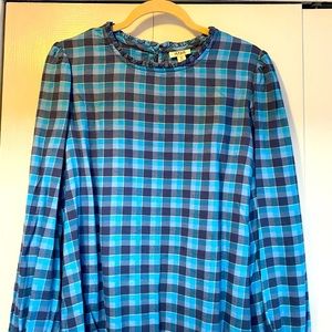 Blue plaid top